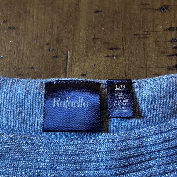 Rafaela Gray Sweater Boat Neck Size Large NWT - Picture 4 of 8